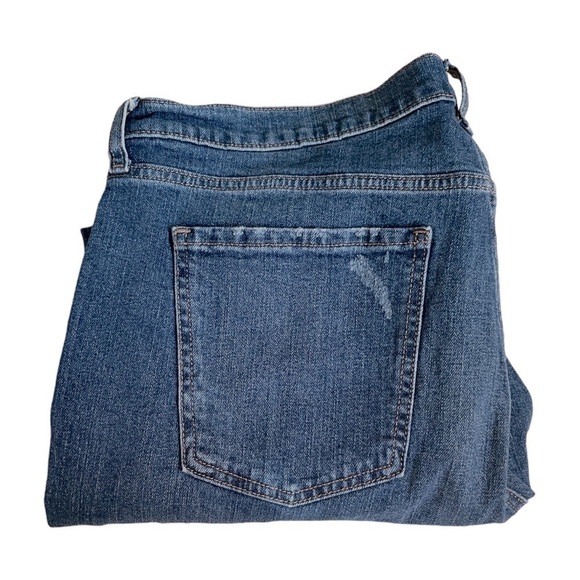 Old Navy Blue Mid-Rise Boyfriend Straight Ripped Jeans Size 16 - Picture 4 of 9